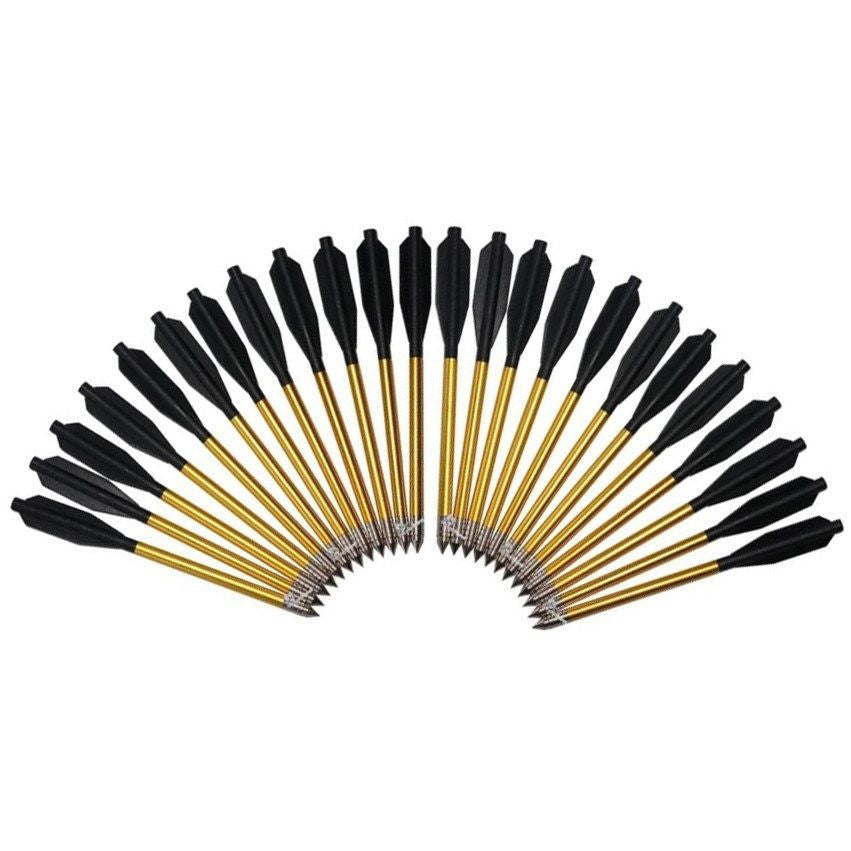 24 Aluminum Bolts 50 & 80 lb Archery Pistol Crossbow Metal Arrow High Quality Crossbow - Tophatter Daily Deals