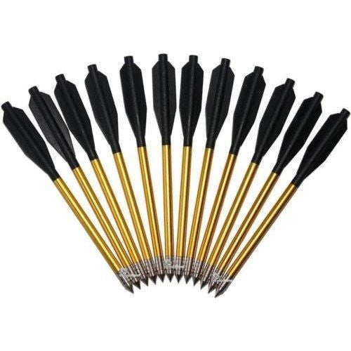12 Aluminum Bolts 50 & 80 lb Archery Pistol Crossbow Metal Arrow High Quality Crossbow - Tophatter Daily Deals