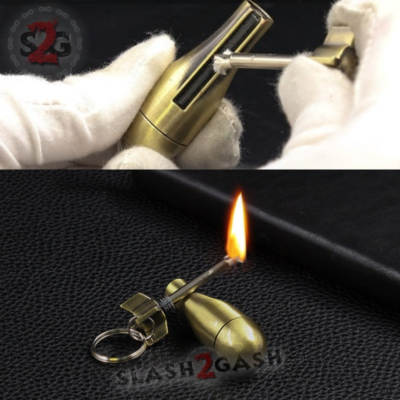 Bomb Fire Starter - Emergency Permanent Match Survival Key Chain Key Chain - Tophatter Daily Deals