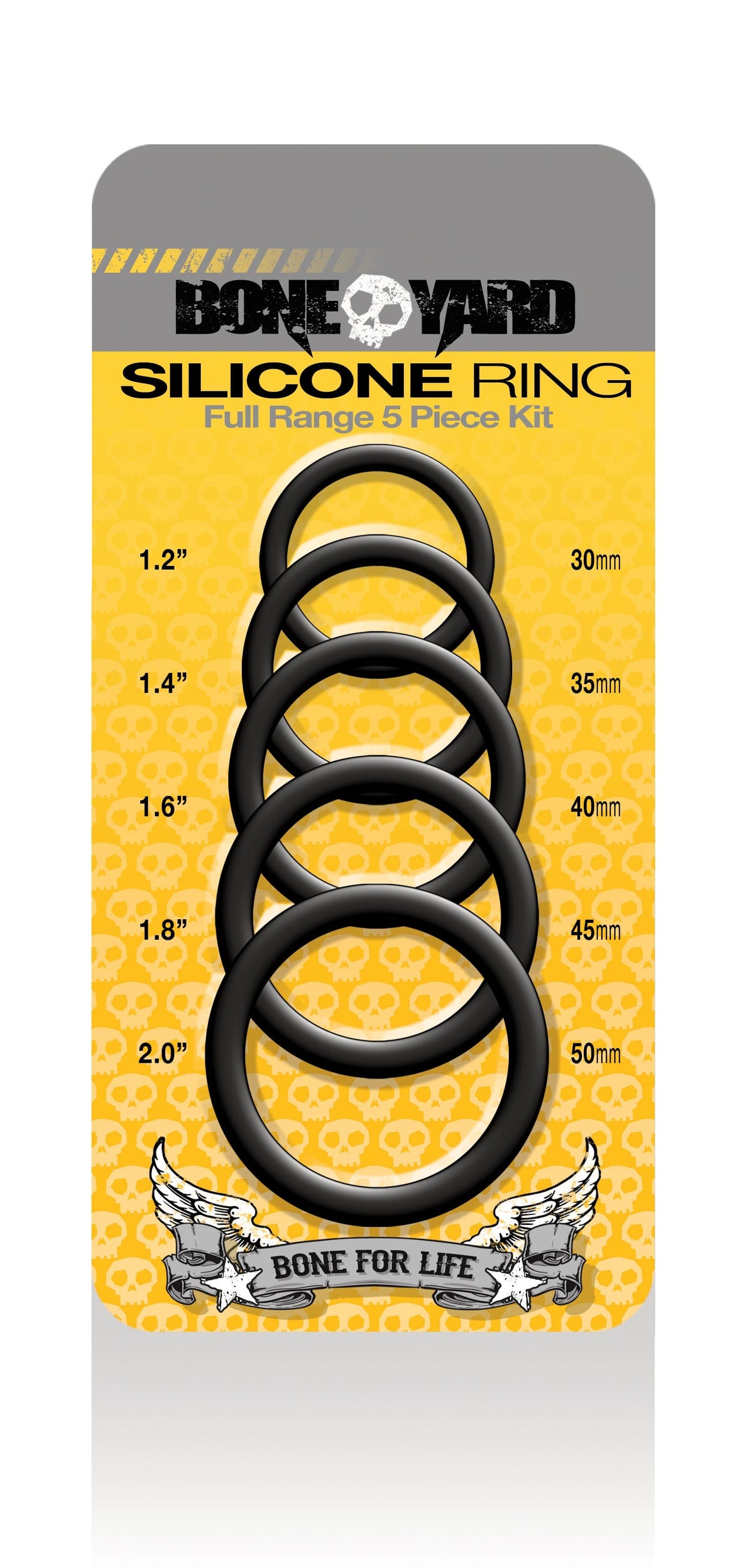 Boneyard Silicone Ring Five Piece Kit Black > Cock Ring > Sets - Tophatter Daily Deals