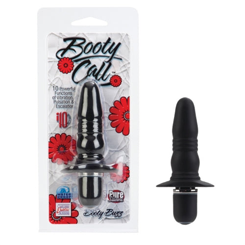 Booty Call Booty Buzz Black Silicone Probe 3 Inch with 10 Vibration Settings > Anal Range > Vibrating Butt Plugs - Tophatter Daily Deals