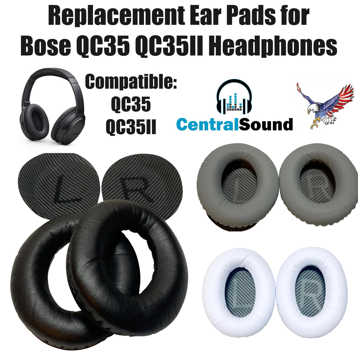 Replacement Ear Pads Cushion for QuietComfort 35 QC35 QC35II Bose Headphones Audio Accessories - Tophatter Daily Deals