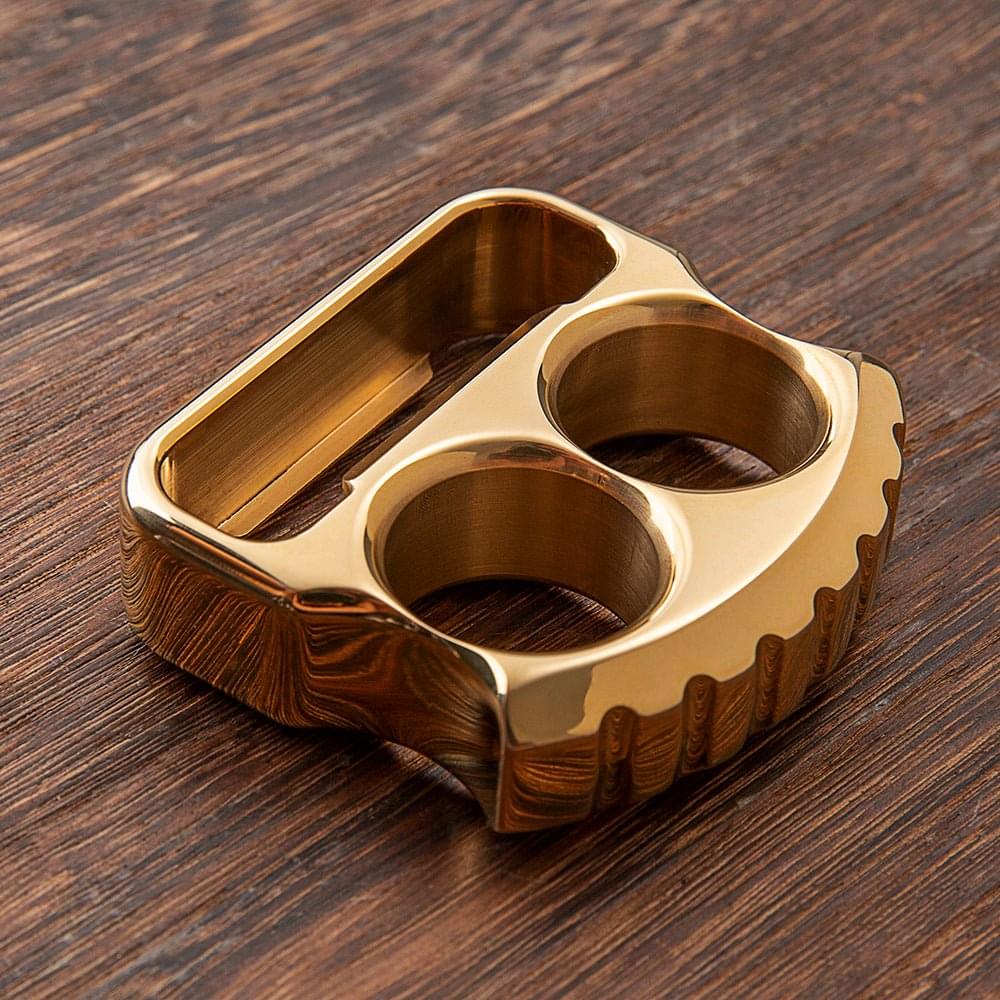 Afrankart DFK Two Finger Bottle Opener Knuck - Cakra EDC Gadgets Brass Knuckles - Tophatter Daily Deals