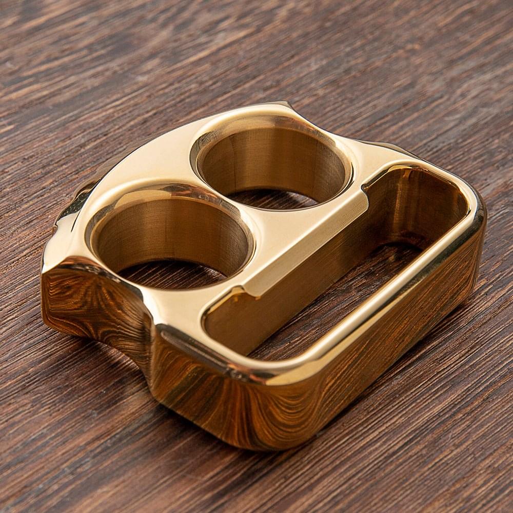 Afrankart DFK Two Finger Bottle Opener Knuck - Cakra EDC Gadgets Brass Knuckles - Tophatter Daily Deals