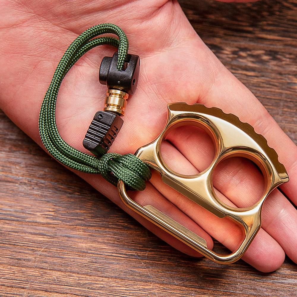 Afrankart DFK Two Finger Bottle Opener Knuck - Cakra EDC Gadgets Brass Knuckles - Tophatter Daily Deals