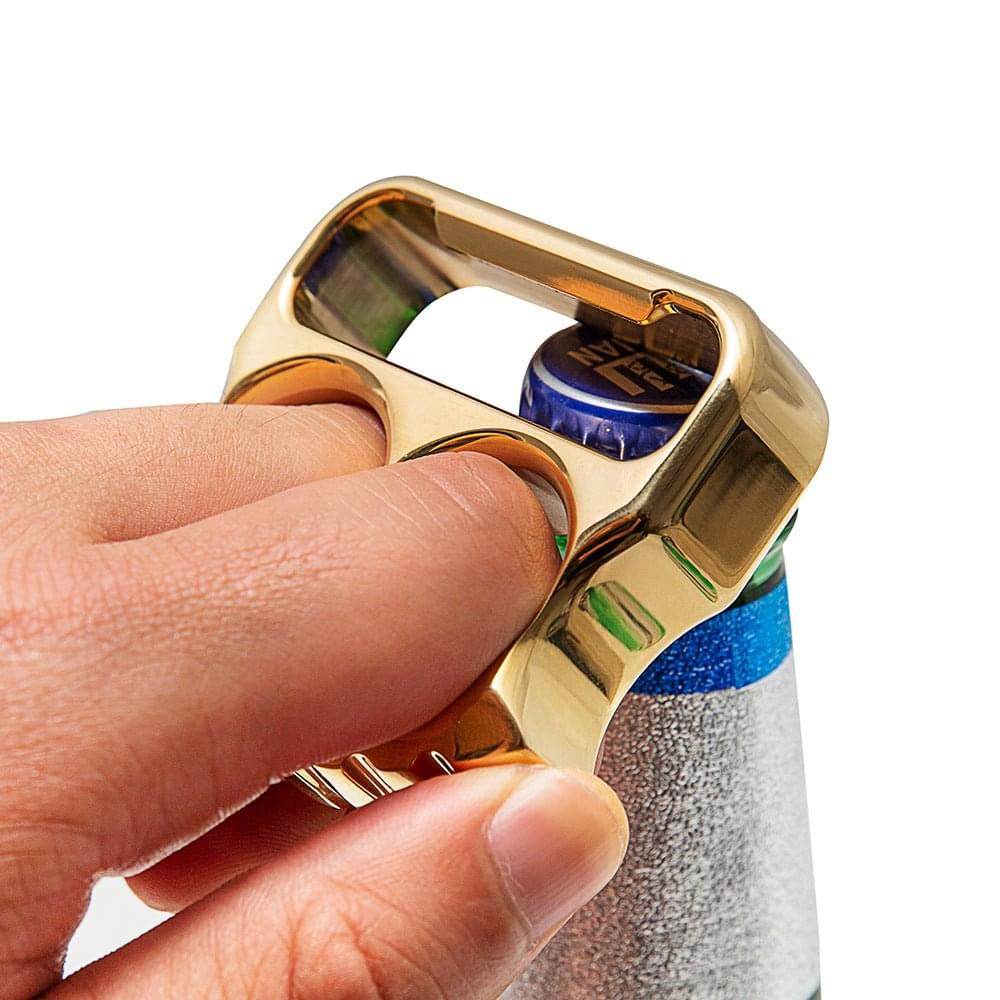 Afrankart DFK Two Finger Bottle Opener Knuck - Cakra EDC Gadgets Brass Knuckles - Tophatter Daily Deals