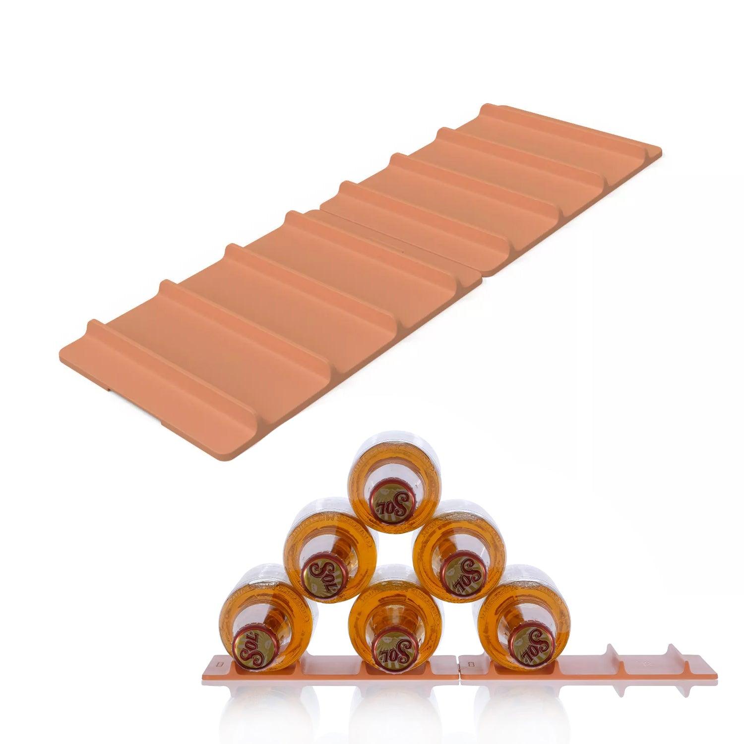 Bottle Stacking Mat - Fridge Organiser Wine Beer Stacking Mat Bottle Rack Kitchen Tidy Space Saver Can Home - Tophatter Daily Deals