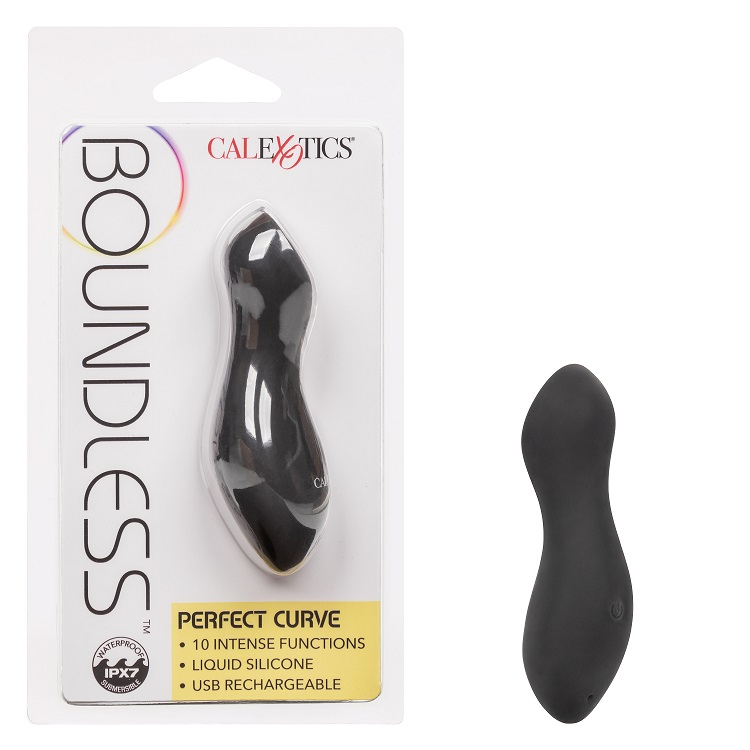 Boundless Perfect Curve Black Liquid Silicone Massager with 10 Intense Functions Waterproof > Vibrators > Standard Vibrators - Tophatter Daily Deals