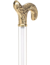 Crystal Elegance Brass Derby Cane with Invisible Acrylic Shaft Options Clear Lucite Walking Canes - Tophatter Daily Deals