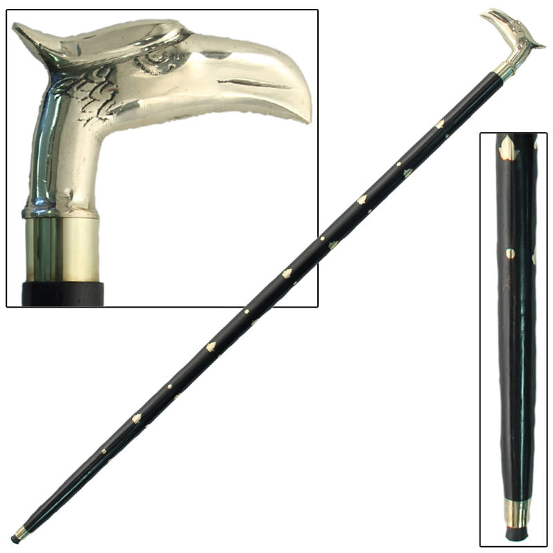 Brass Eagle Head Sheesham Cane - Tophatter's Guns'N'Weapons Store Collectible Weapons - Tophatter Daily Deals