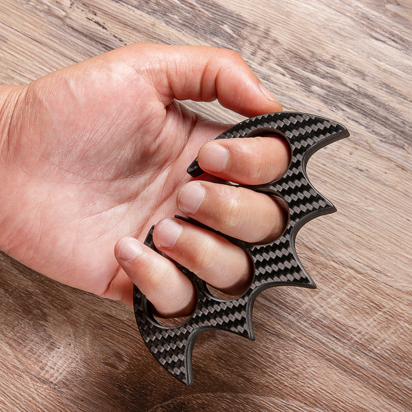 Bat Man Brass Knuckles Carbon Fiber Brass Knuckles - Tophatter Daily Deals