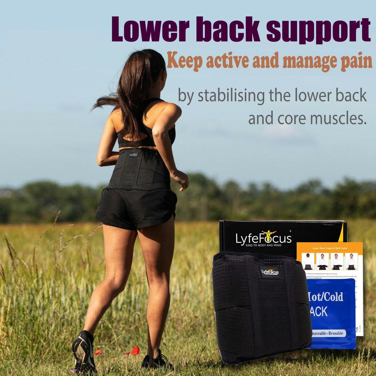 Lower Back Support Belt - Adjustable Back Brace for Lower Back Pain Health Care - Tophatter Daily Deals