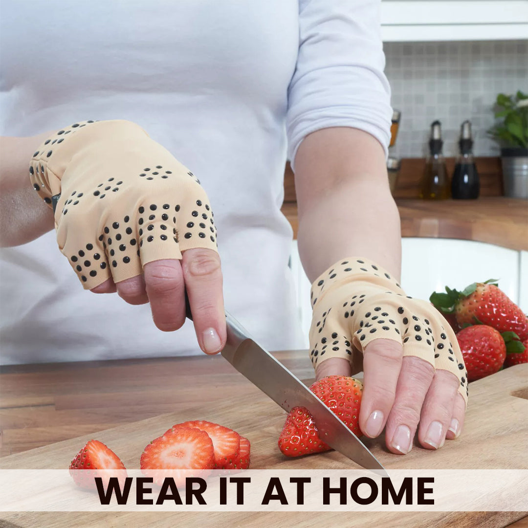 Magnetic Arthritis Gloves – Compression Gloves for Hand & Wrist Support for Pain Relief (Pair) Gloves - Tophatter Daily Deals