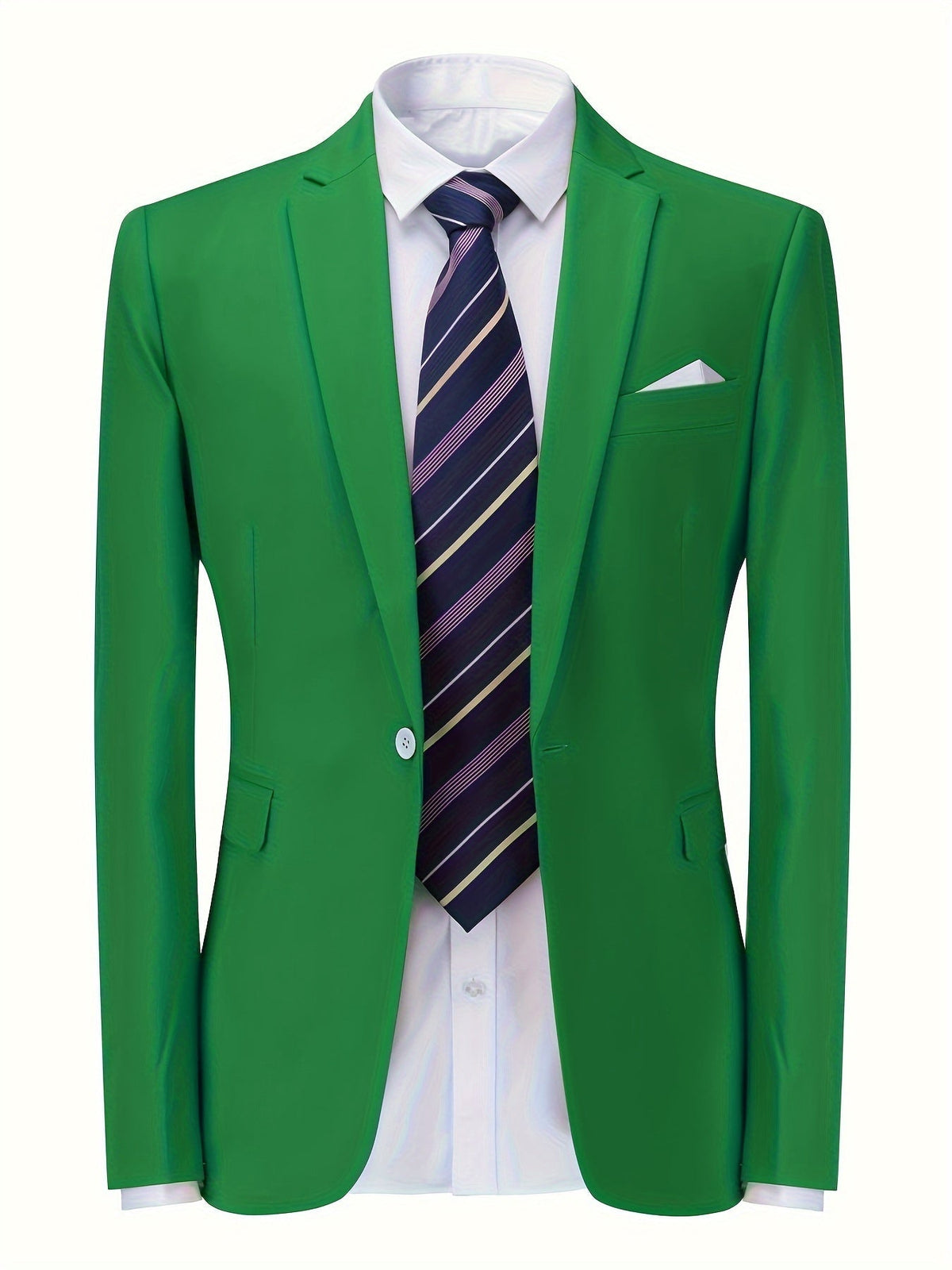 Breathable men's blazer jacket – tailored fit, premium fabric, for office wear Green Men's Blazers - Tophatter Daily Deals