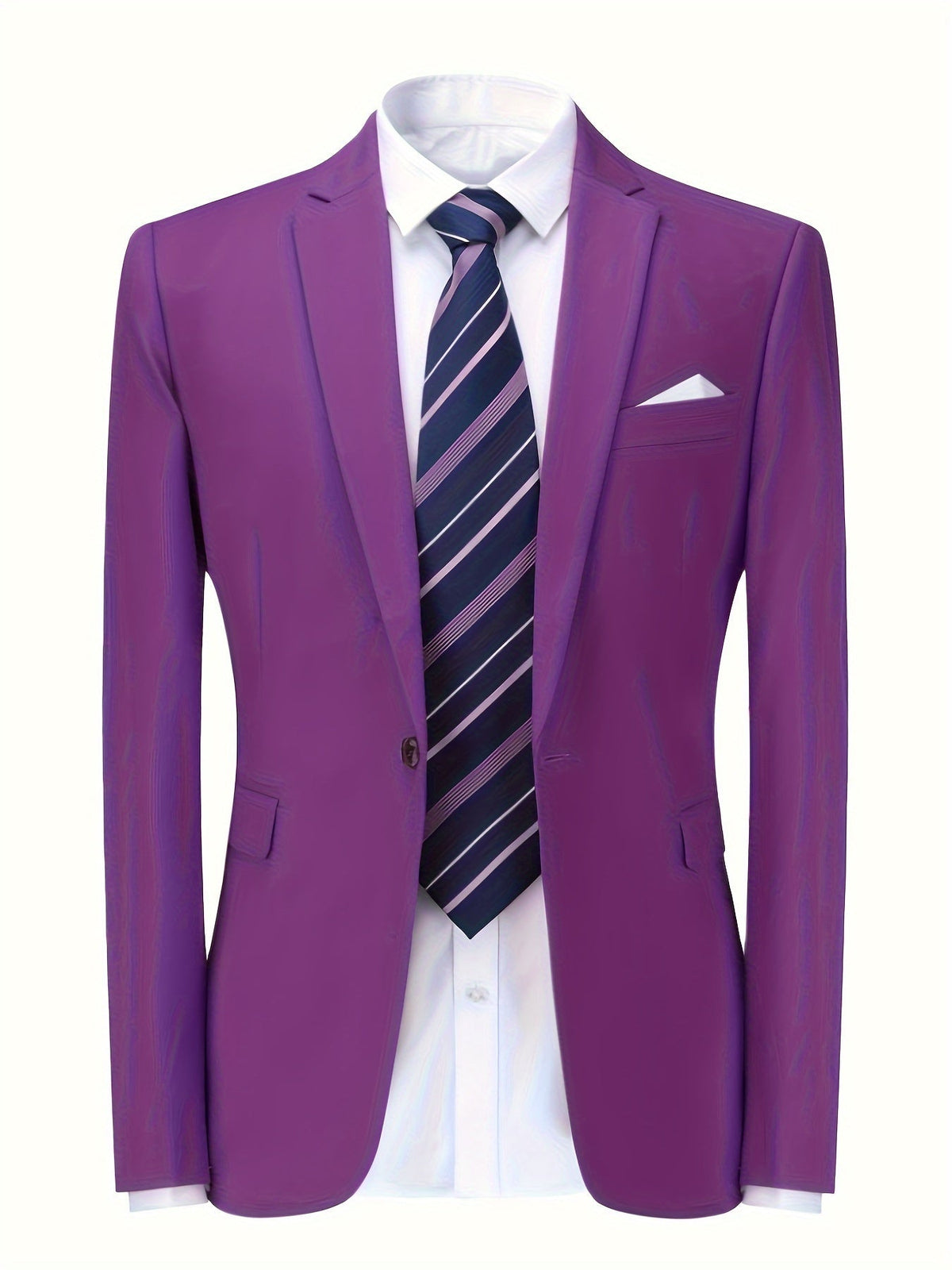 Breathable men's blazer jacket – tailored fit, premium fabric, for office wear Purple Men's Blazers - Tophatter Daily Deals