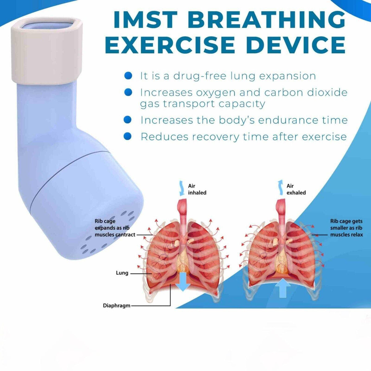 Lung Exerciser Device - Naturally Clear Mucus with The Breathing Exerciser Device Perfect Treatment Aid New Arrival - Tophatter Daily Deals