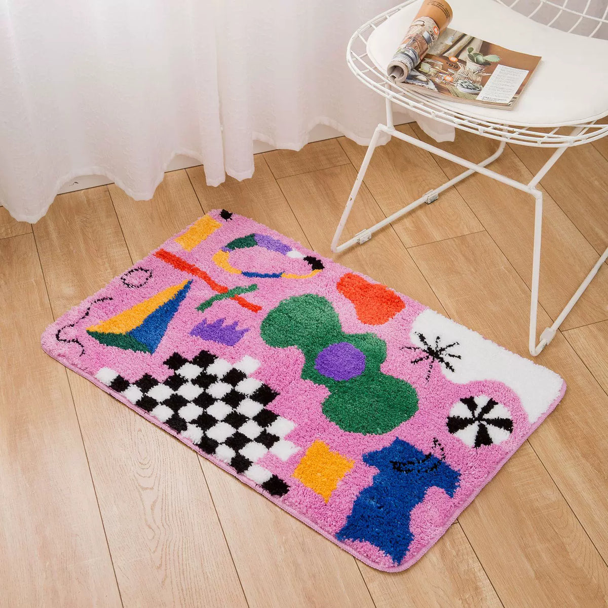 Bright and Happy Door Mat Pink 50 x 80 cm Decor - Tophatter Daily Deals