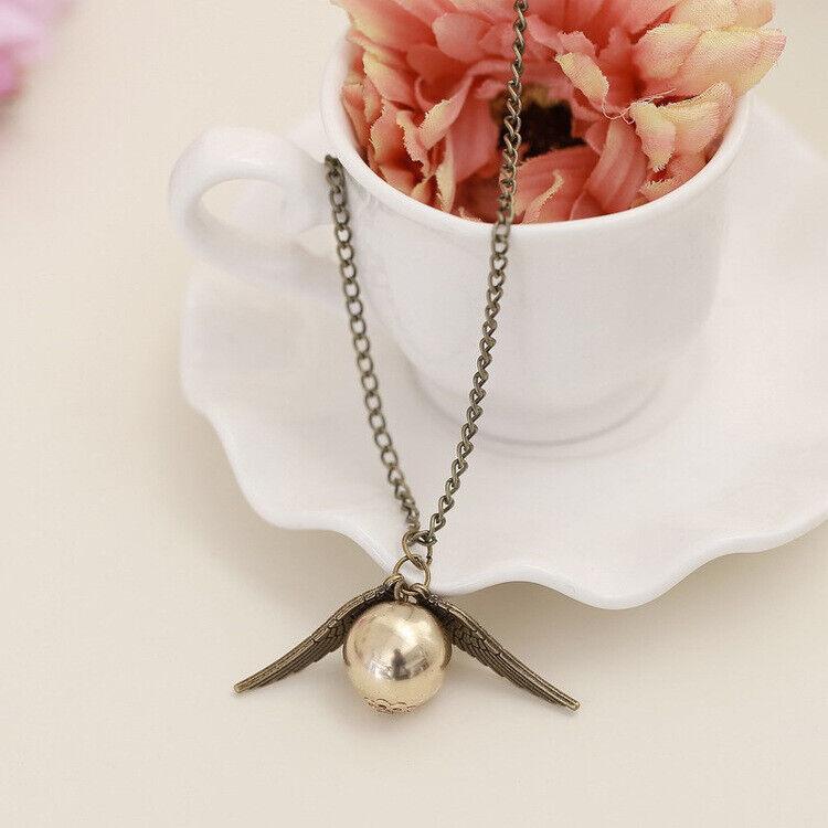 Deathly Hallows Necklace - Wizard Potter Golden Snitch Inspired Silver Necklace Bracelet Gifts Sets UK Snitch Necklace Bronze Festive & Franchise - Tophatter Daily Deals