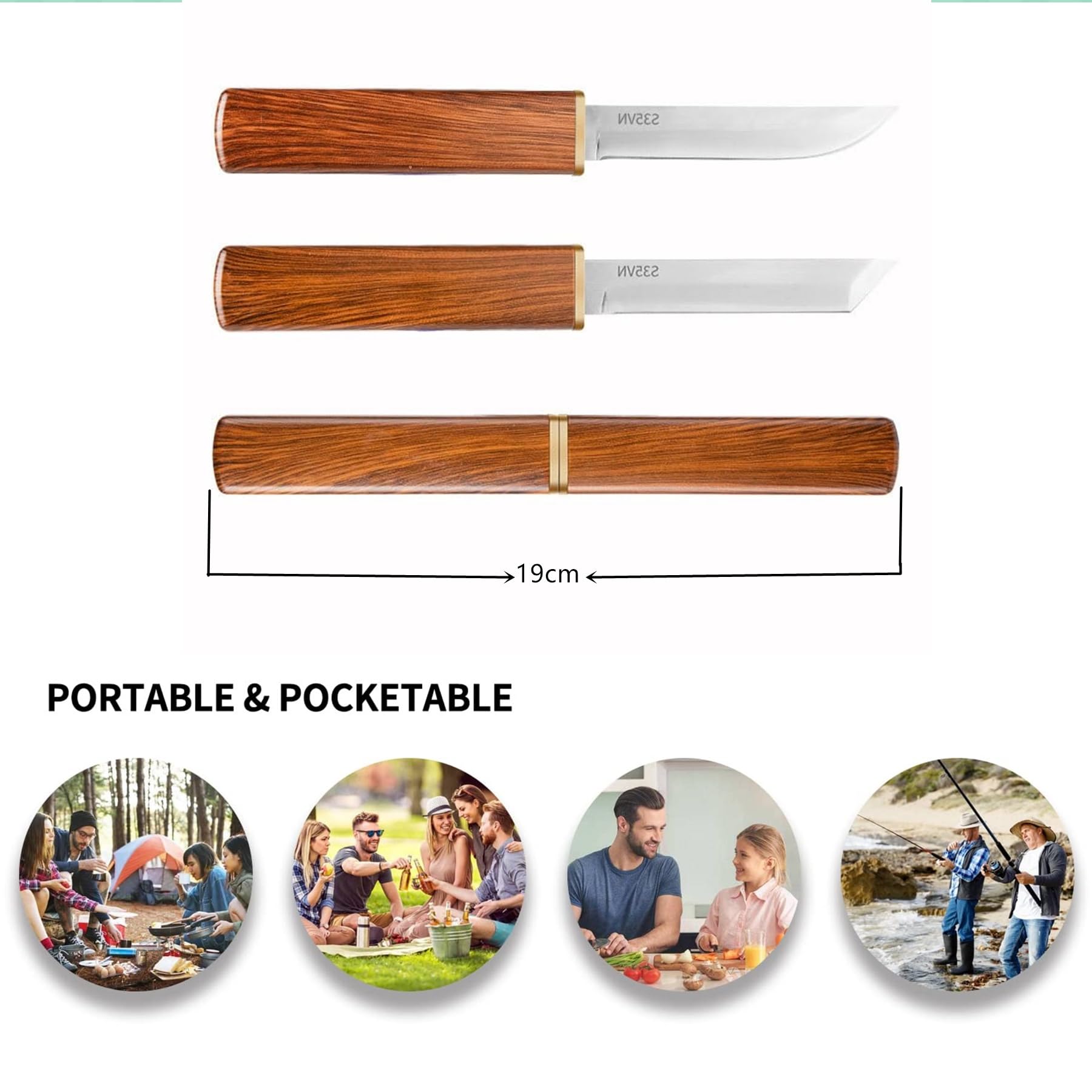 Paring knives,Portable Fruit Knife Set,Peeling Knife for Fruits and Vegetables Straight & Curved Stainless Steel ，Ultra Sharp Kitchen Knife for Camping Outdoor - Tophatter Daily Deals