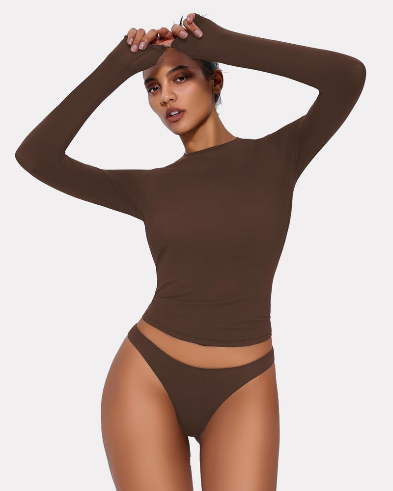 Double Lined Basic Y2K Top with Underwear Shaperwear-bodysuit - Tophatter Daily Deals