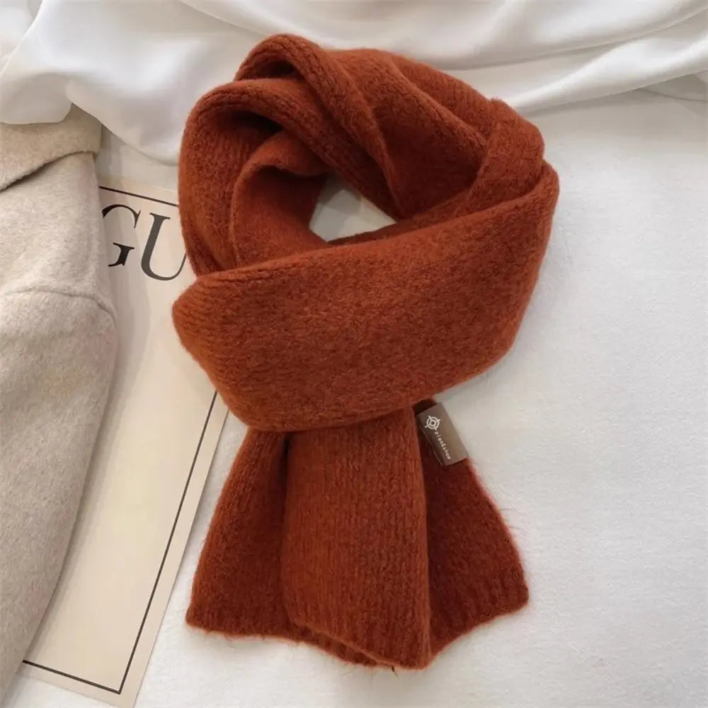 Warm Cozy Women's Scarf - Long Brushed Wool For Winter Brown One Size - Tophatter Daily Deals