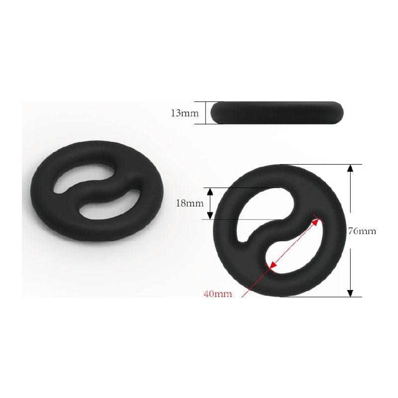 Brutus Yin Yang Silicone Cock and Ball Duo Ring > Cock Ring > Single - Tophatter Daily Deals