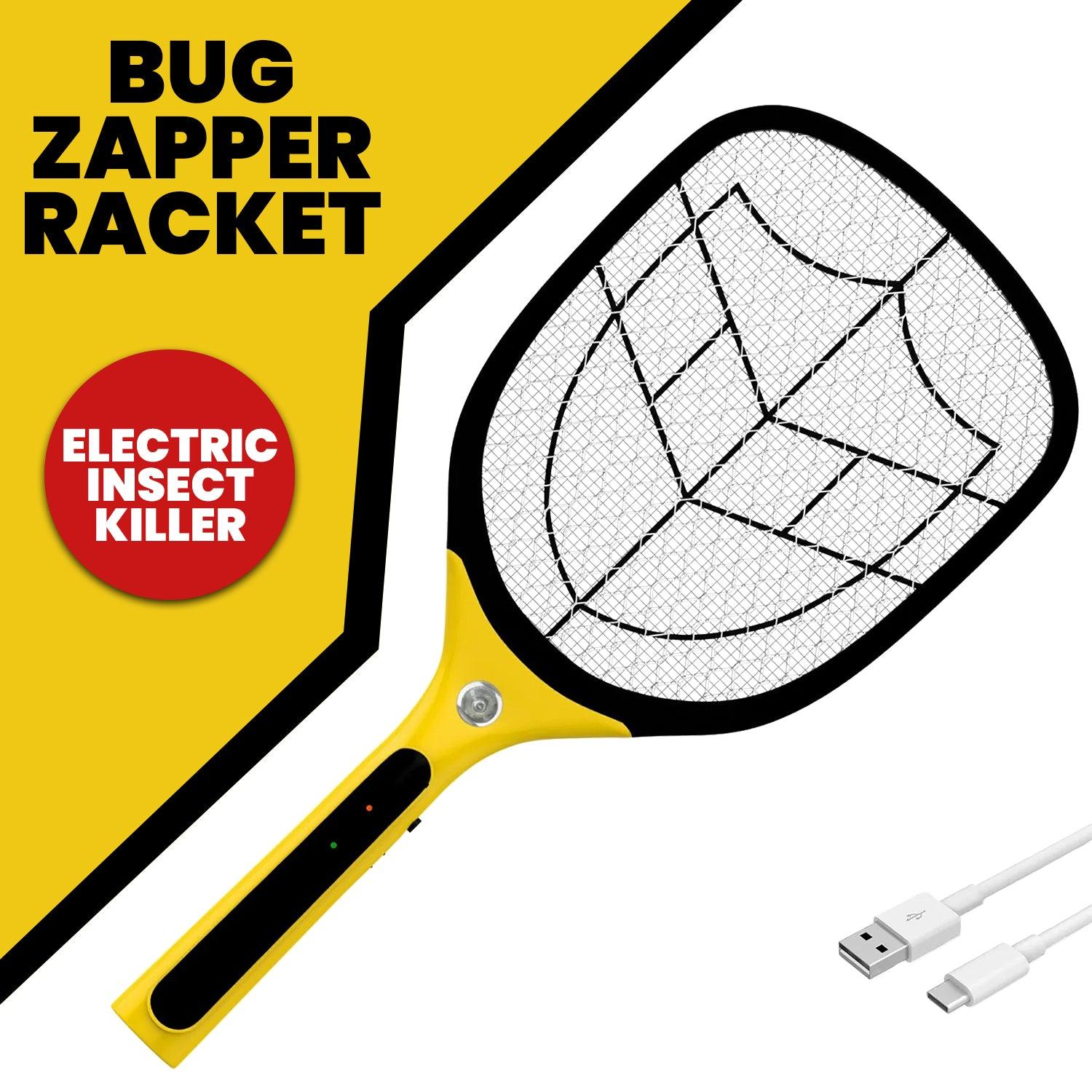 Fly Zapping Racket - Bug Zapper Racket Fly Swatter Mosquito Bat Wasp Electric Insect Pest Killer USB Apparel & Accessories - Tophatter Daily Deals
