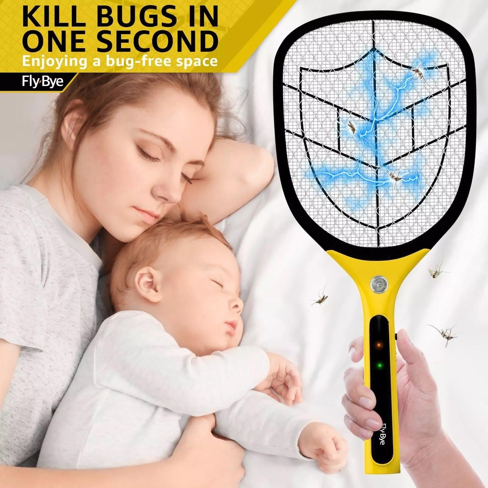 Fly Zapping Racket - Bug Zapper Racket Fly Swatter Mosquito Bat Wasp Electric Insect Pest Killer USB Apparel & Accessories - Tophatter Daily Deals