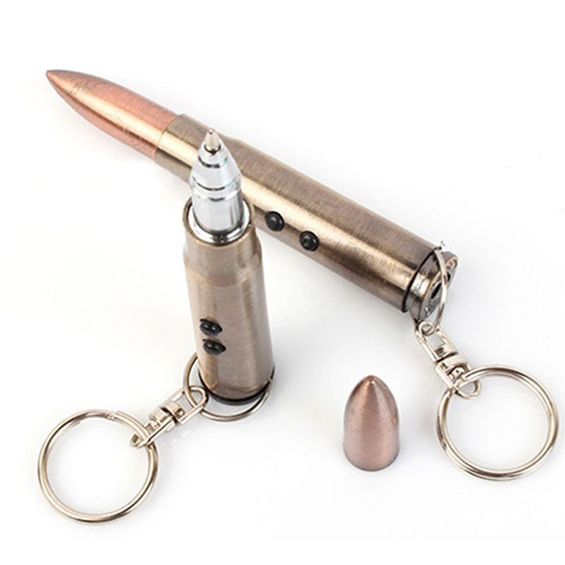 Bullet Keychain - 3in1 Laser Pointer LED Flashlight Ball Pen Key Chain - Tophatter Daily Deals
