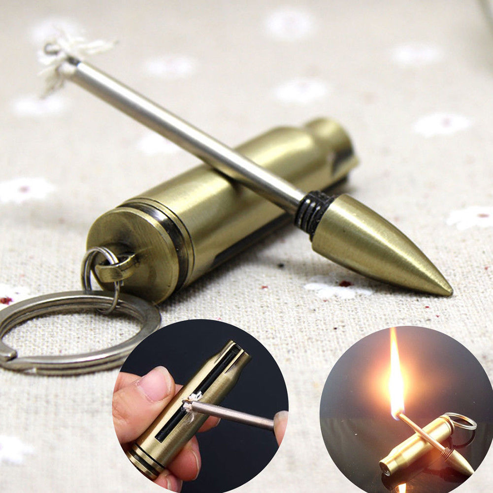 Bullet Fire Starter - Emergency Permanent Match Survival Key Chain Key Chain - Tophatter Daily Deals