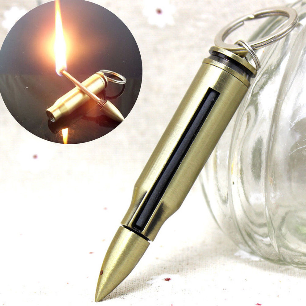Bullet Fire Starter - Emergency Permanent Match Survival Key Chain Key Chain - Tophatter Daily Deals