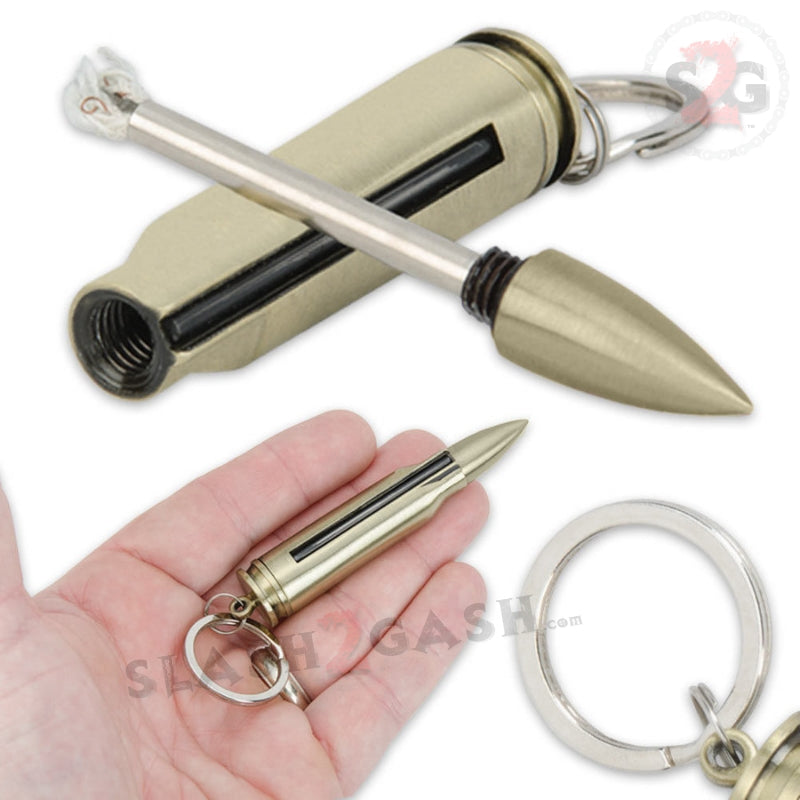 Bullet Fire Starter - Emergency Permanent Match Survival Key Chain Key Chain - Tophatter Daily Deals