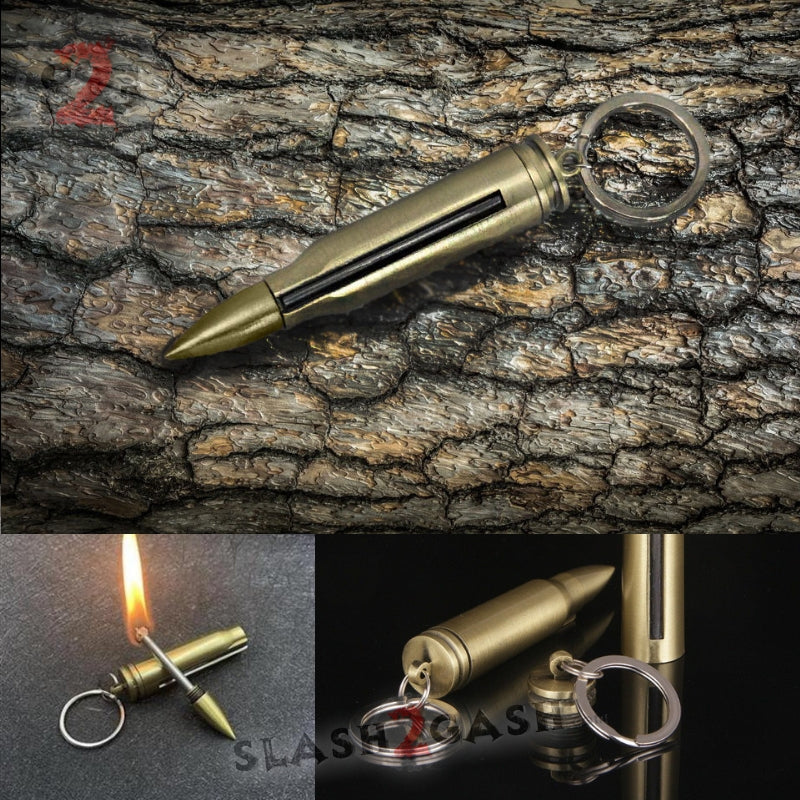 Bullet Fire Starter - Emergency Permanent Match Survival Key Chain Key Chain - Tophatter Daily Deals