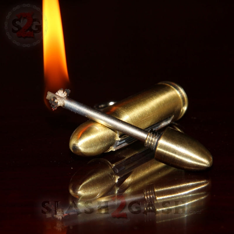 Metal Fire Starter - Emergency Permanent Match Survival Key Chain Bullet - Round Tip Key Chain - Tophatter Daily Deals