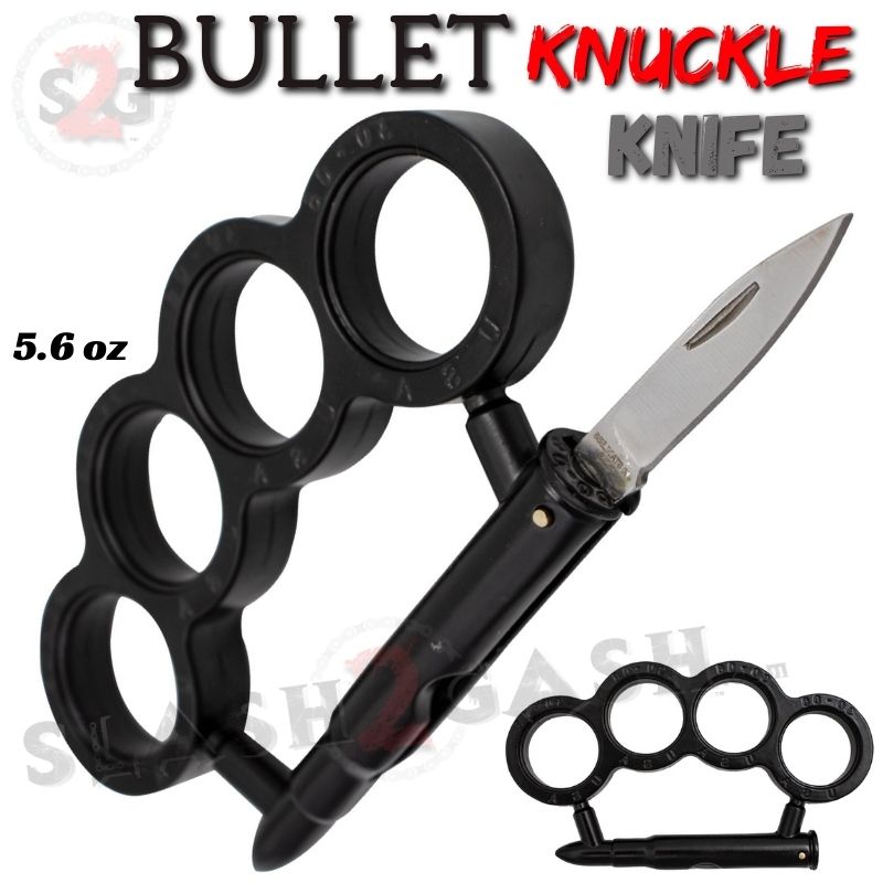 Bullet Knuckles w/ Hidden Knife 30-06 Caliber Paperweight - Black Belt Buckle - Tophatter Daily Deals