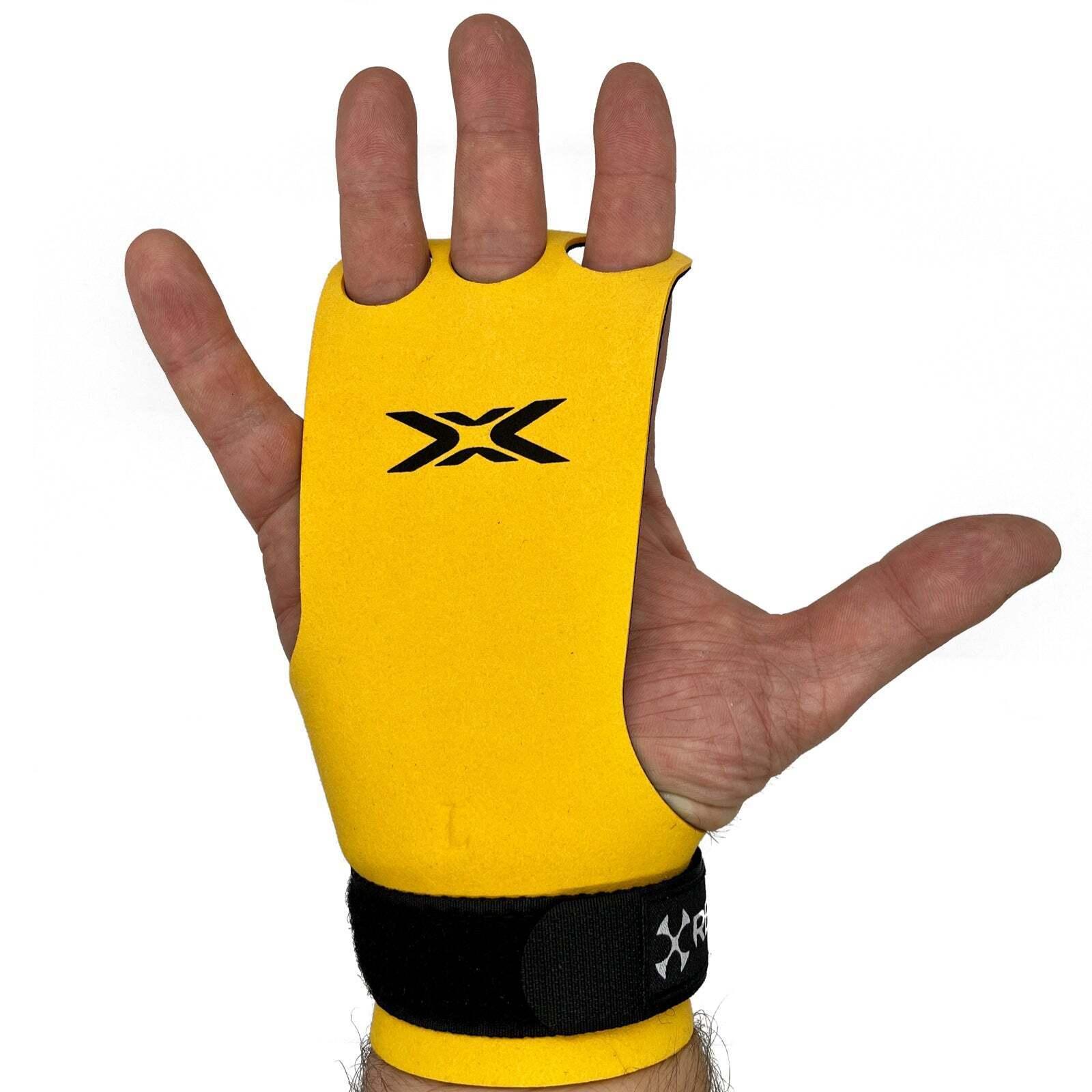 Crossfit Gloves UK - 3 Hole Gymnastic Grips Palm Guards Hand Gloves CrossFit L Exercise & Fitness - Tophatter Daily Deals