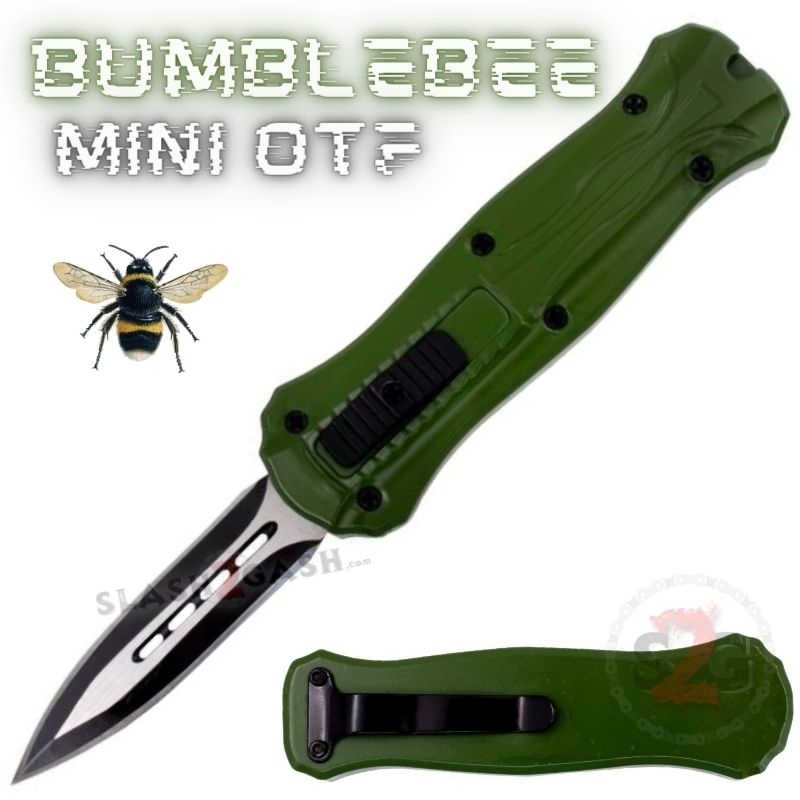 Bumblebee Mini OTF Knife Small Auto Switchblade Dagger - Asst. colors Forest Green Knife-OTF - Tophatter Daily Deals