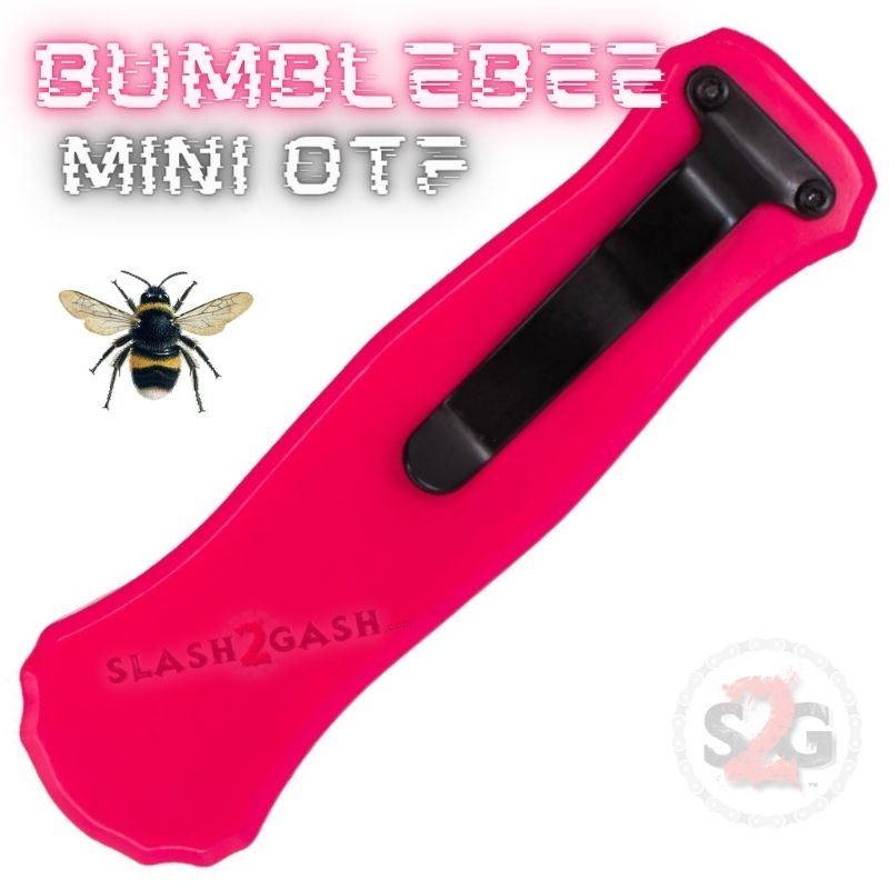 Bumblebee Mini OTF Knife Small Auto Switchblade Dagger - Pink Knife-OTF - Tophatter Daily Deals