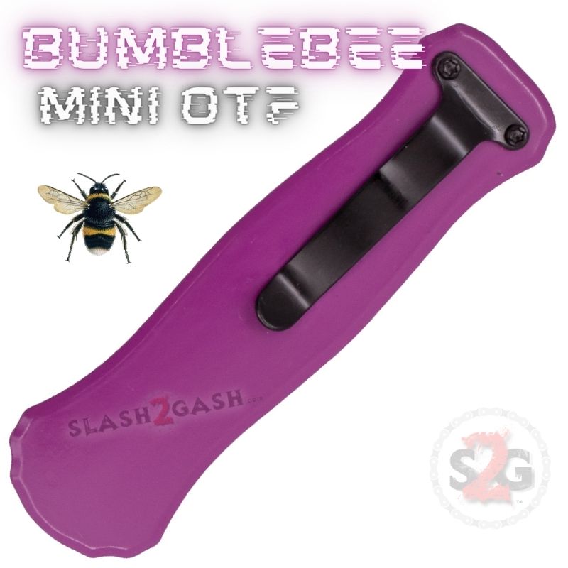 Bumblebee Mini OTF Knife Small Auto Switchblade Dagger - Purple Knife-OTF - Tophatter Daily Deals