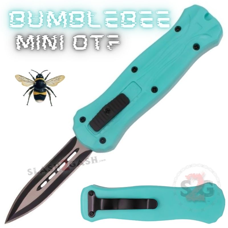 Bumblebee Mini OTF Knife Small Auto Switchblade Dagger - Asst. colors Easter Green Knife-OTF - Tophatter Daily Deals