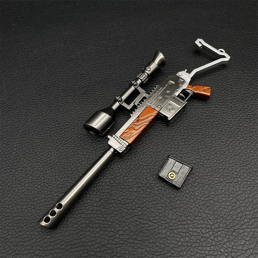 Miniature Metal Burst Assault Rifle With Telescope 17CM/6.7" - Tophatter Daily Deals