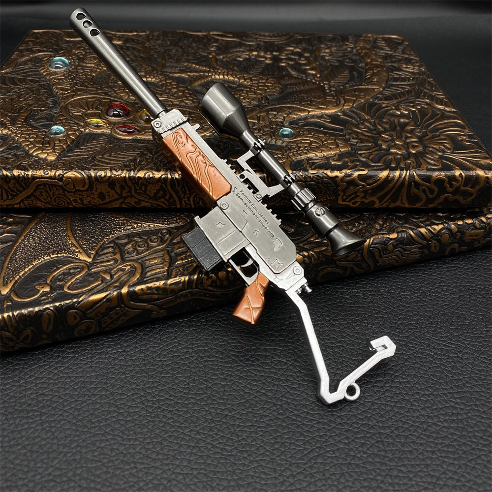 Miniature Metal Burst Assault Rifle With Telescope 17CM/6.7