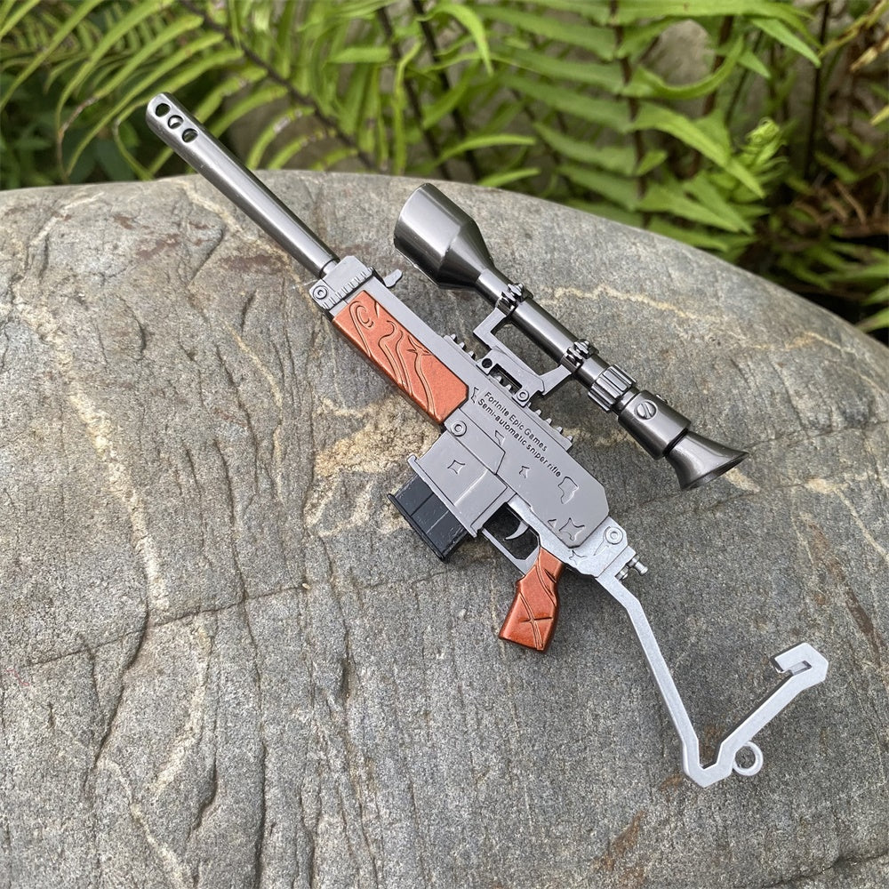 Miniature Metal Burst Assault Rifle With Telescope 17CM/6.7" - Tophatter Daily Deals