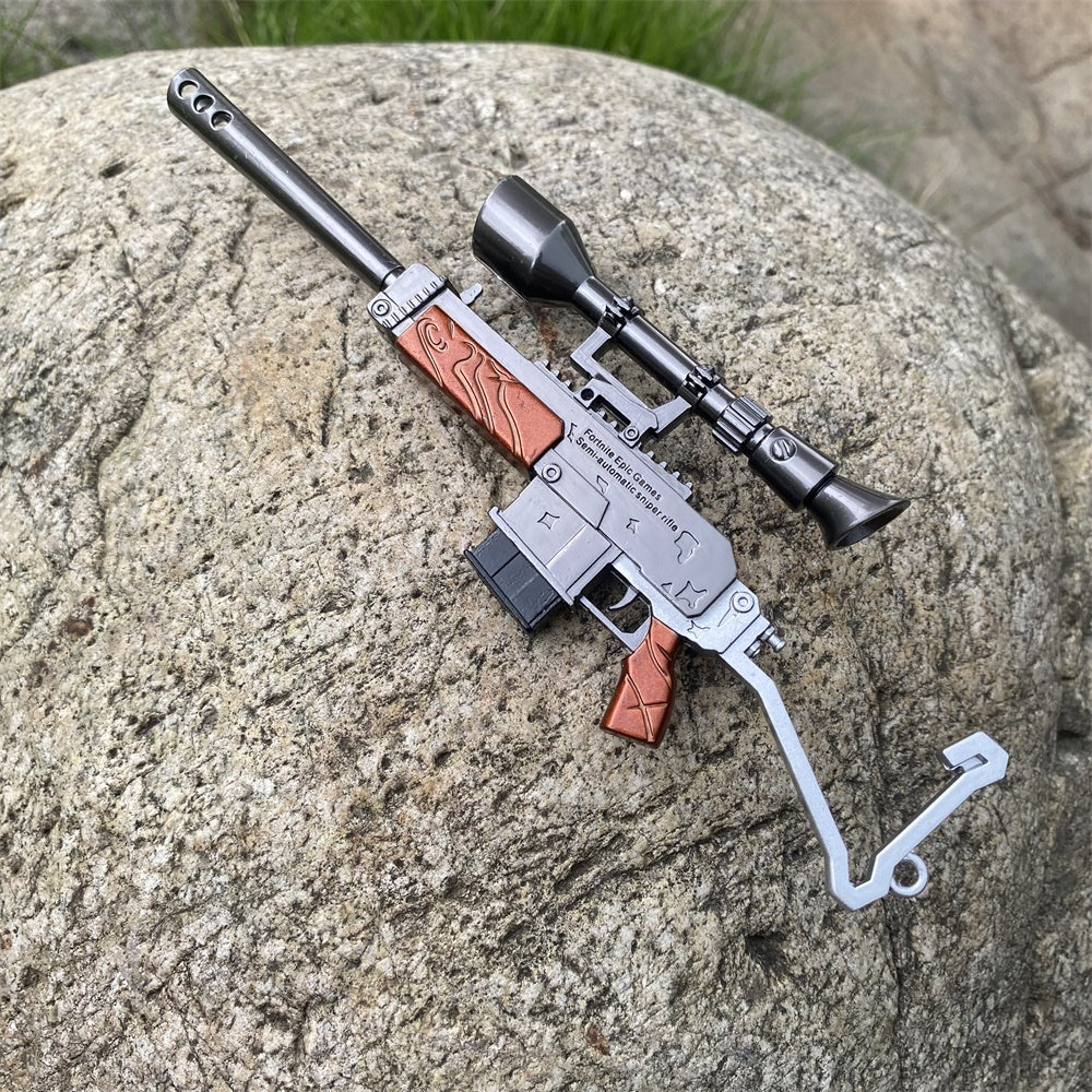 Miniature Metal Burst Assault Rifle With Telescope 17CM/6.7" - Tophatter Daily Deals