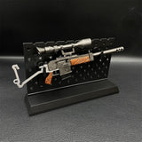Miniature Metal Burst Assault Rifle With Telescope 17CM/6.7" Wih Plastic Stand - Tophatter Daily Deals