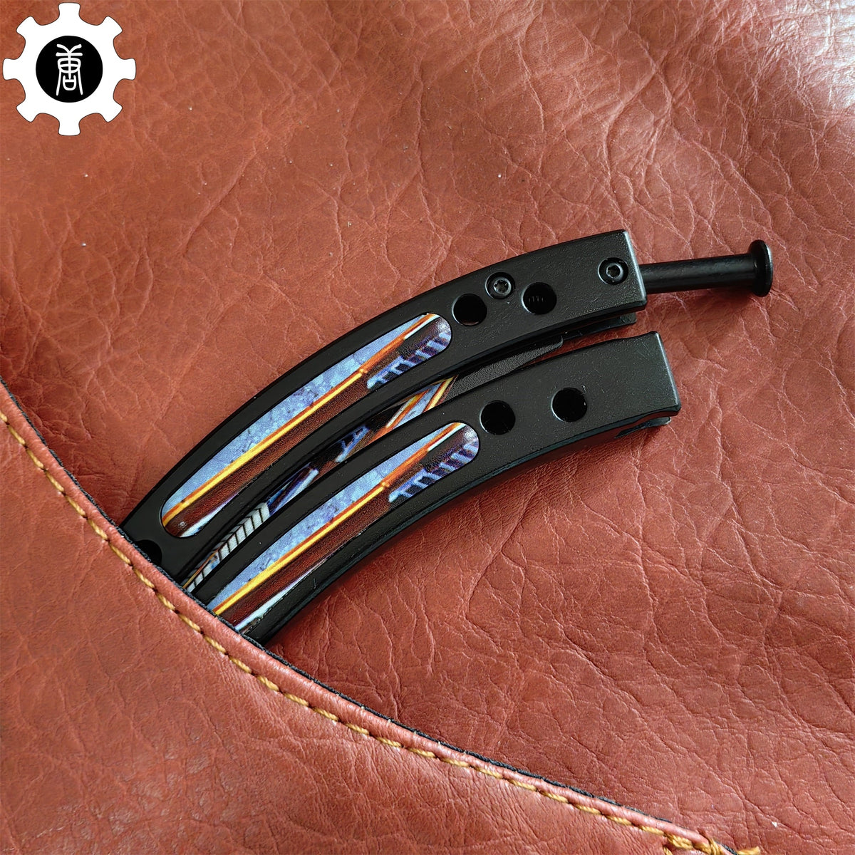 Game Butterfly Knife Atomic Power Pattern Metal Balisong - Tophatter Daily Deals
