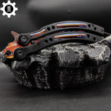 Game Butterfly Knife Atomic Power Pattern Metal Balisong - Tophatter Daily Deals