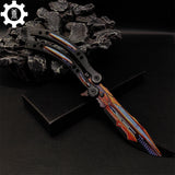 Game Butterfly Knife Atomic Power Pattern Metal Balisong - Tophatter Daily Deals