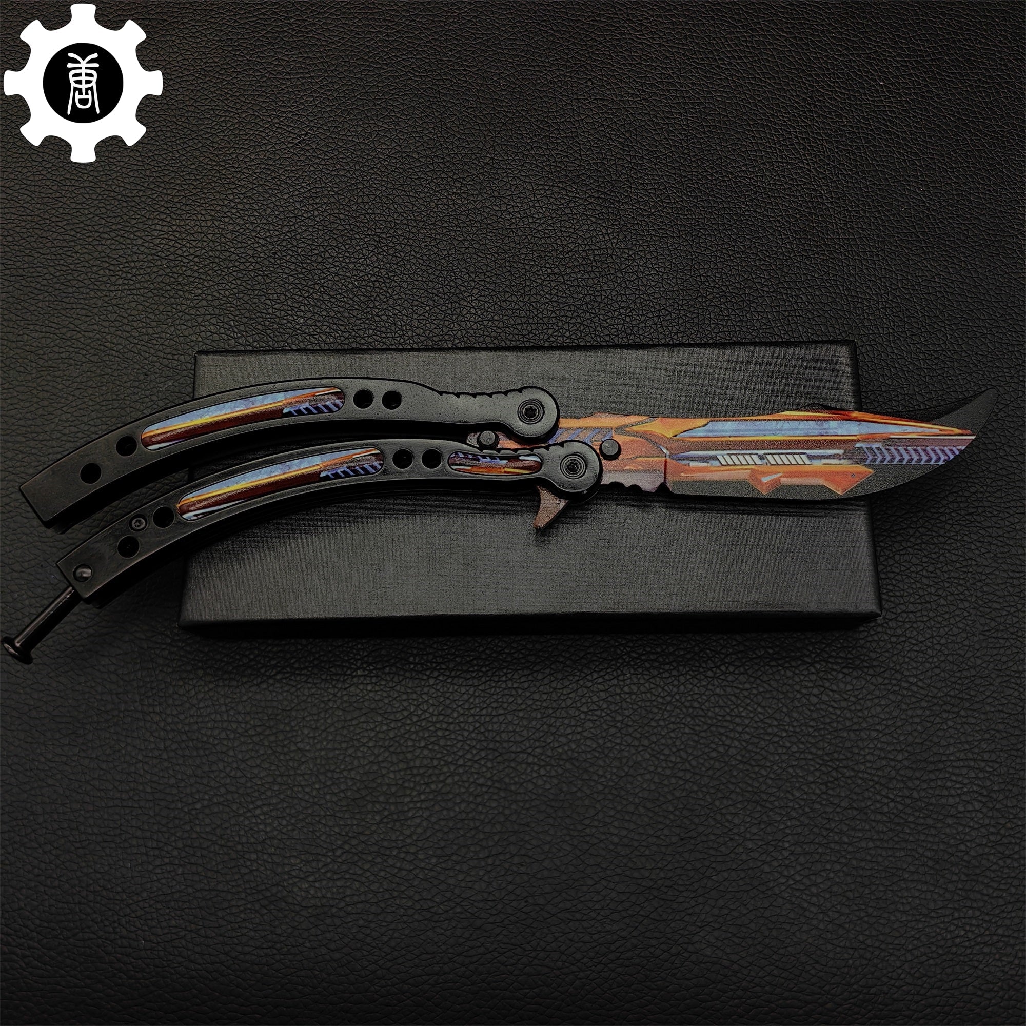 Game Butterfly Knife Atomic Power Pattern Metal Balisong - Tophatter Daily Deals