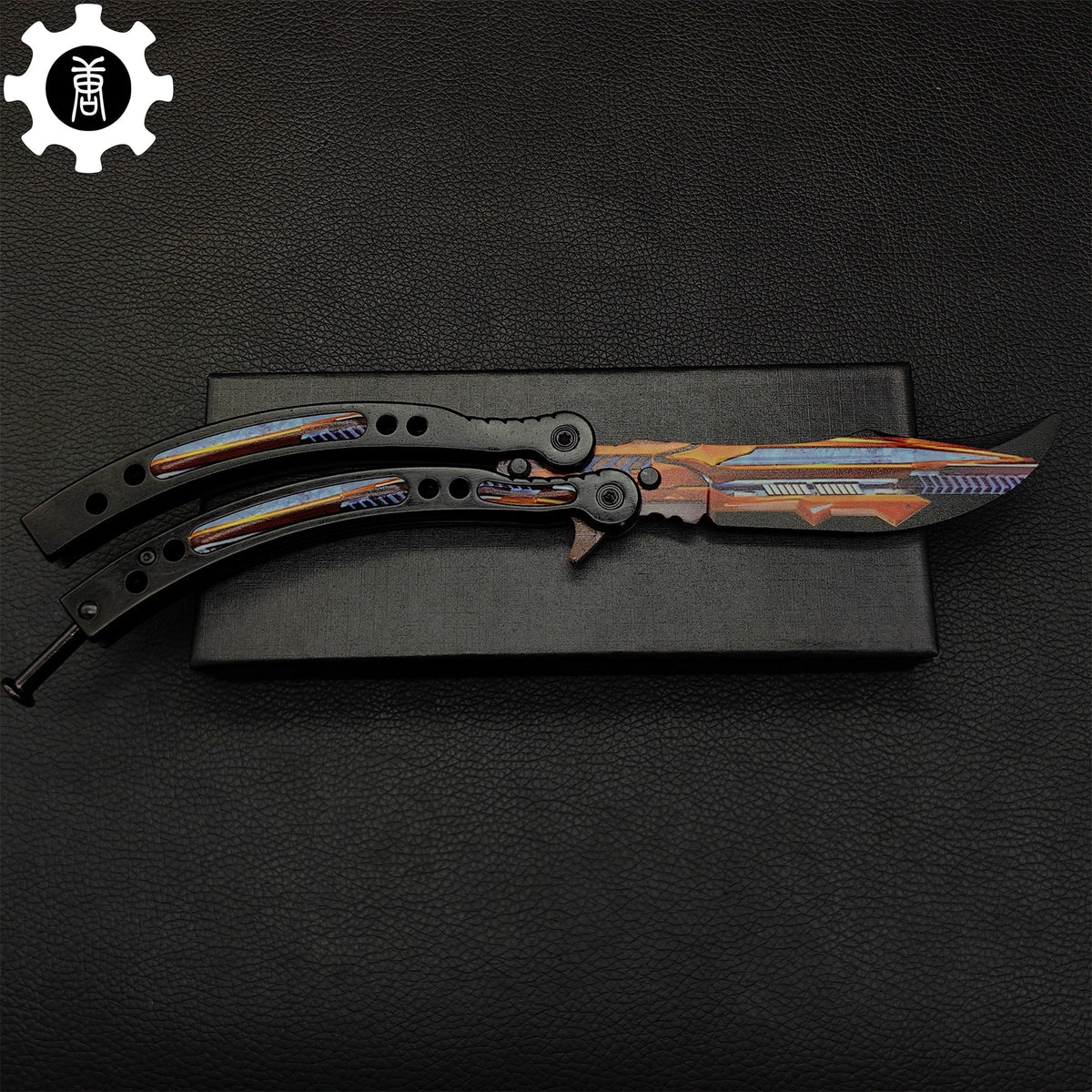 Game Butterfly Knife Atomic Power Pattern Metal Balisong - Tophatter Daily Deals